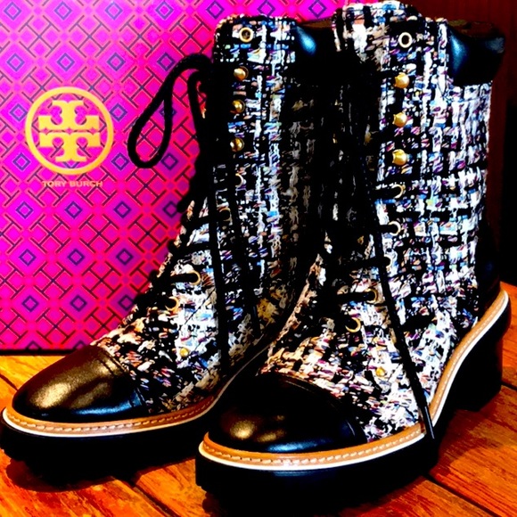 Tory Burch Shoes - Tory Burch  NWOT, Tweed Combat Boot Size8